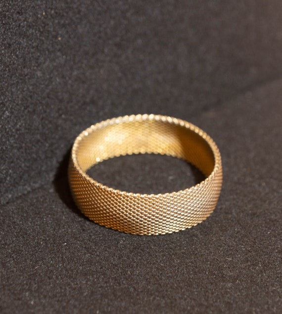 Vintage Bangle Woven Gold Tone Metal Bracelet Cos… - image 1