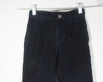 Vintage Kids GAP Corduroy Pants Thick Cords Navy Blue Tailored Trousers 100% Cotton - Toddler Child Size 4