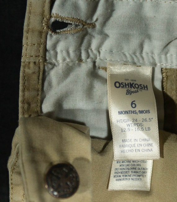 Baby OshKosh Overalls Vintage Tan Cotton Canvas D… - image 9