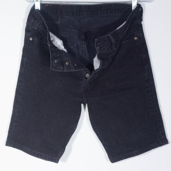 90s Levi's Shorts Vintage 501 Jean Black Denim Button Fly - Size 31