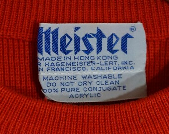 60s Kids Sweater Vintage Midcentury Crewneck Pullover Original Meister Label - Big Kids / Tweener Child Size, 32" Chest