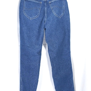 Vintage 80s Lee Mom Jeans: High Waist Tapered Dark Blue Denim