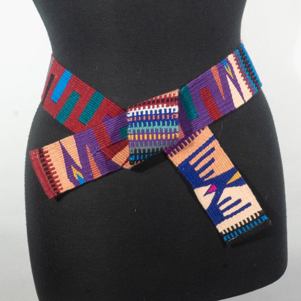 Vintage Guatemalan Woven Textile Belt Tie