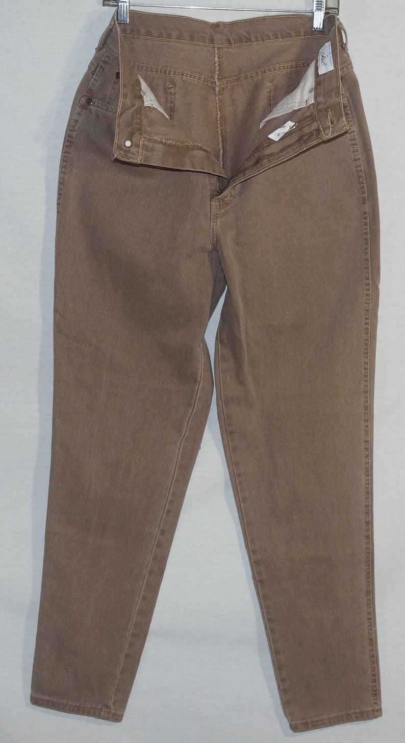 1980/'s Jeans Vintage Chic Made in USA Deadstock NWT High Rise Tan Denim 30 High Waist