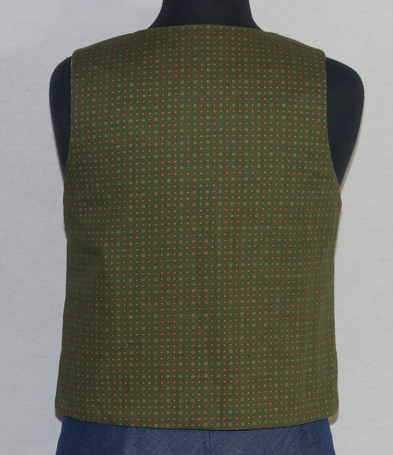 70s Patchwork Vest Vintage Boho Reversible Calico… - image 9
