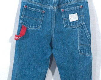 Pantalones vaqueros vintage para bebé: Peto vaquero estilo Route 66 de los 90 - Talla 18 M