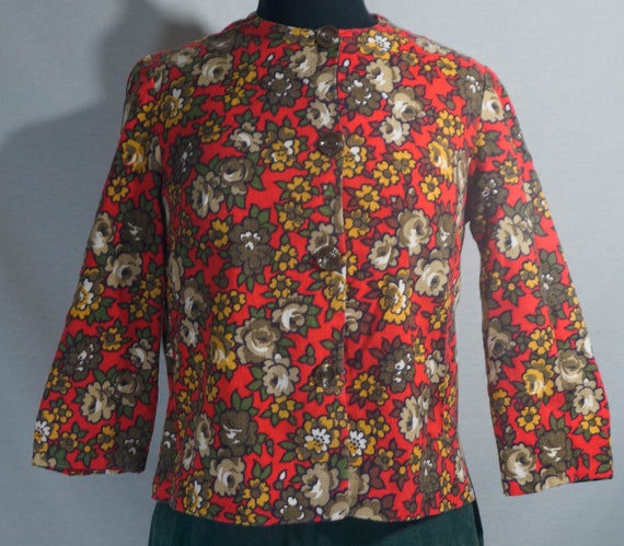 60s Mod Jacket Top Vintage Handmade Leisure Suit … - image 3