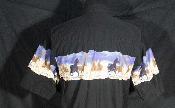 Vintage Western Shirt Horses Graphic 80s PLAINS P… - image 6