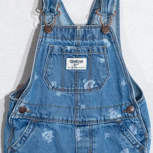 Girls OshKosh Overalls Kids Jeans All Over Flower Print Vestbak Baby Jeans Rose Print - Almost Toddler Small Child Little Kids Size 18M