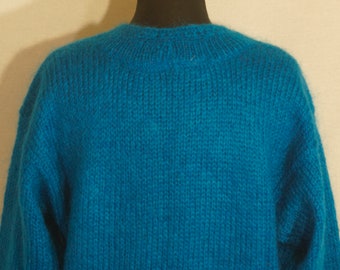 Vintage Sweater Mohair Wool Blend Pullover Rafaella Label Made in Hong Kong - Size L