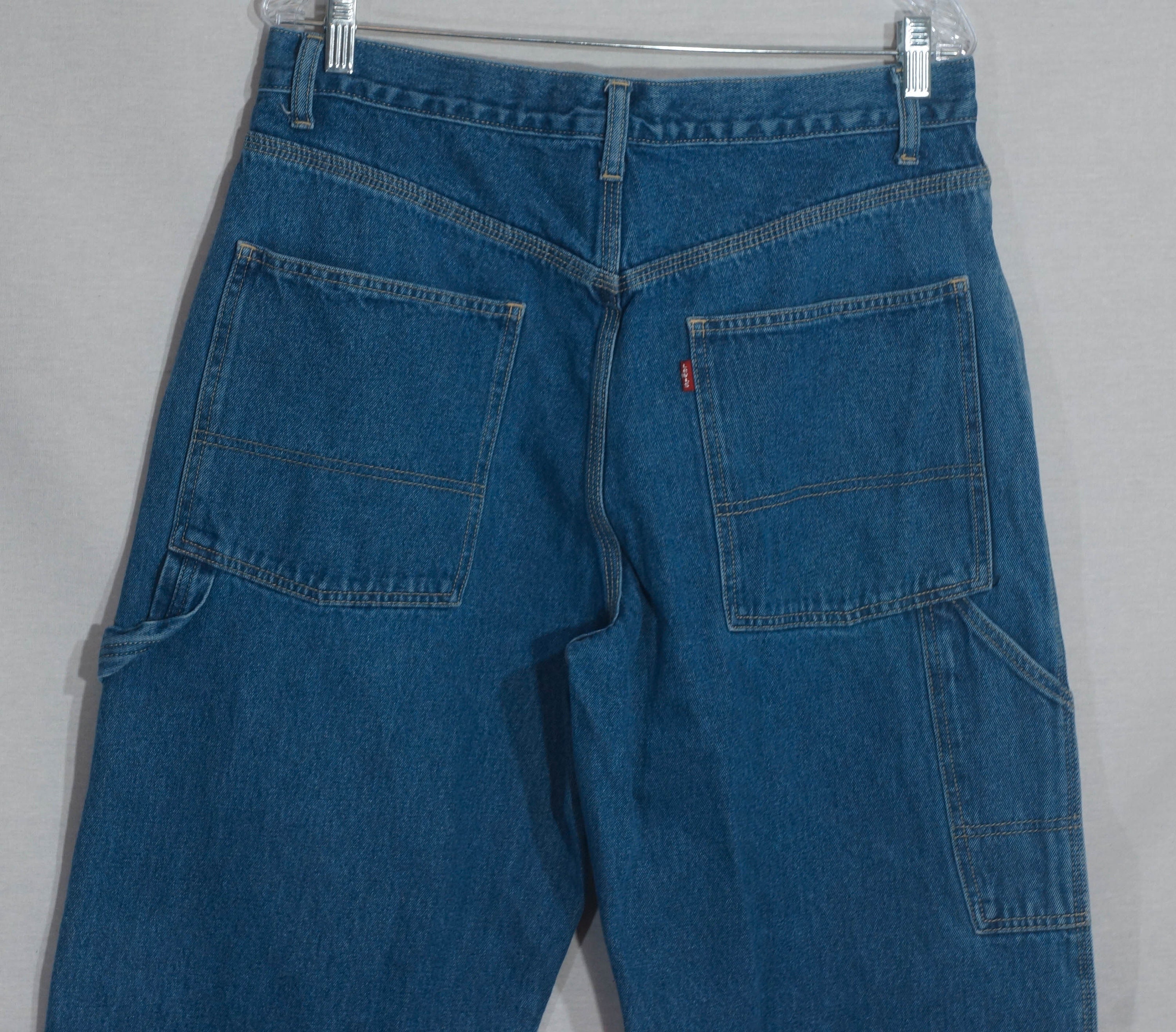 Vintage Tommy Hilfiger Carpenter Jeans Women 12 Mid Wash Baggy Logo Loop  32x31