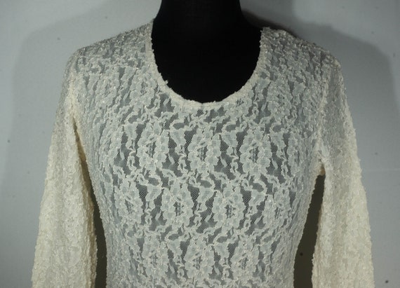 Vintage Lace Top See Through Brocade Lace Lingeri… - image 6