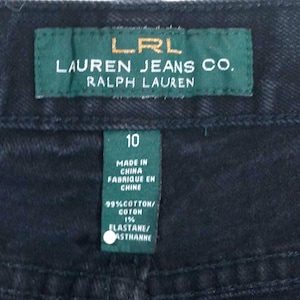 Vintage Jeans Vintage Ralph Lauren Black Jeans Designer Jeans Stretch Denim Straight Leg Bootcut - Women&#39;s Size 10 , 33&quot; High Waist