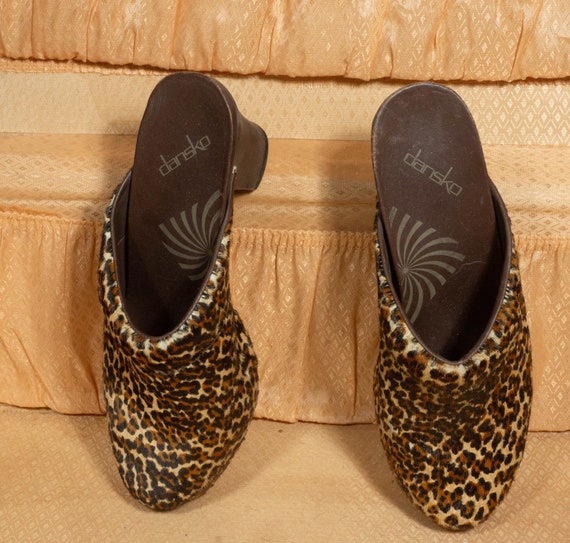 Vintage Dansko Clogs Leopard Print Platform Clogs… - image 5