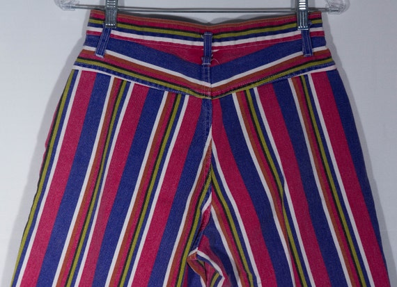 Vintage Jean Shorts Made in USA Colorful Striped … - image 8