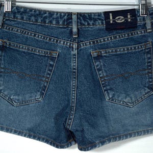 Vintage Jean Shorts 1990&#39;s Short Shorts Shortie LEI Label (Life Energy Intelligence) Cotton Denim - VTG Women&#39;s Size 5 , 31&quot; Low Rise Waist