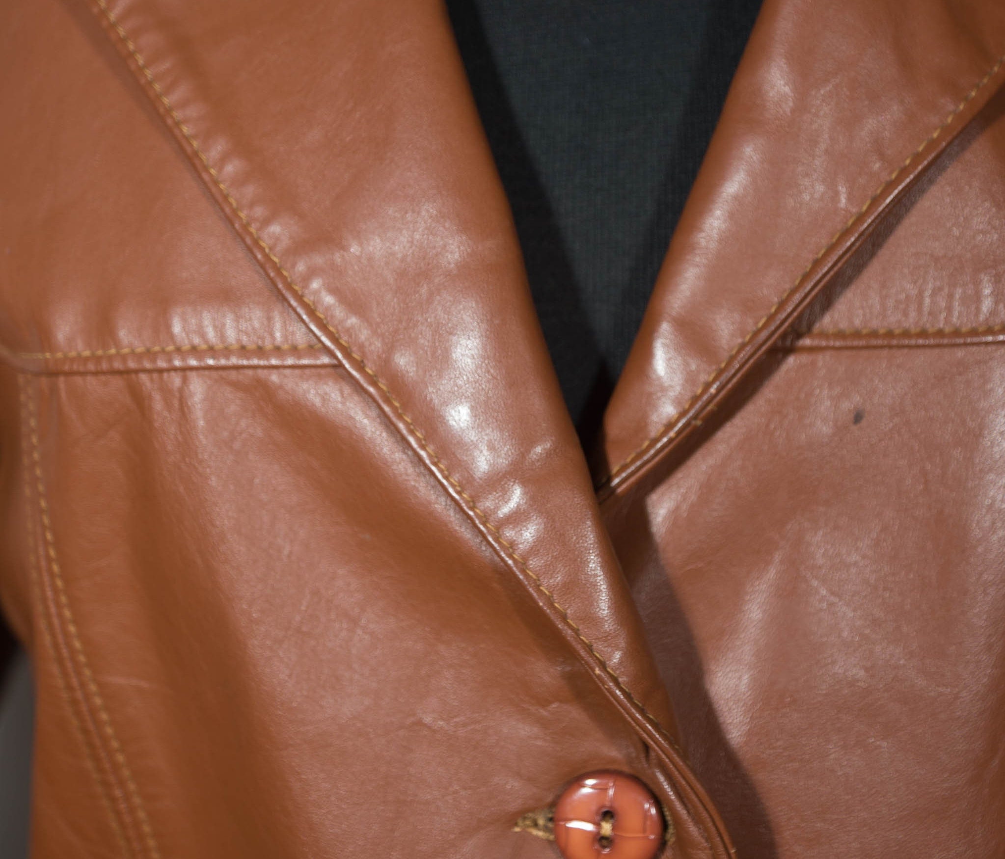 Vintage Leather Coat 70's Jacket the Leather Shop Made in