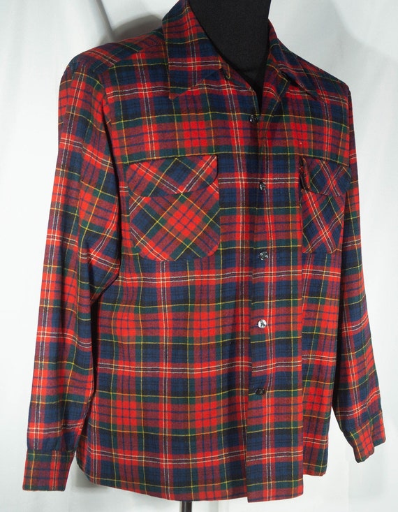 Vintage Pendleton Shirt Pure Virgin Wool Top 70s … - image 5