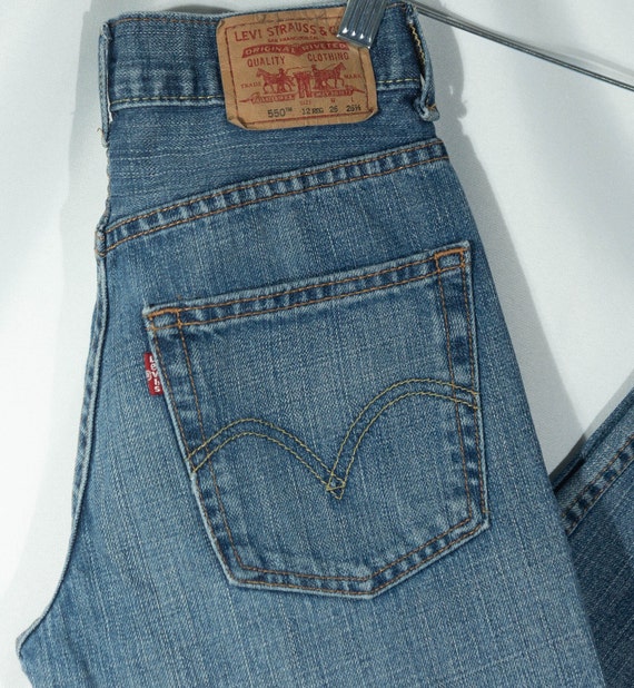 Vintage Kids Jeans Levi's 550 Red Tab Denim - Siz… - image 2