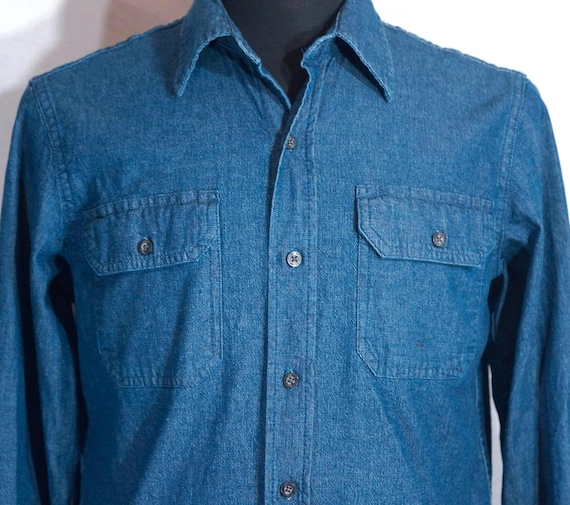 Vintage Chambray Denim Shirt: 90s Wrangler French Country Style