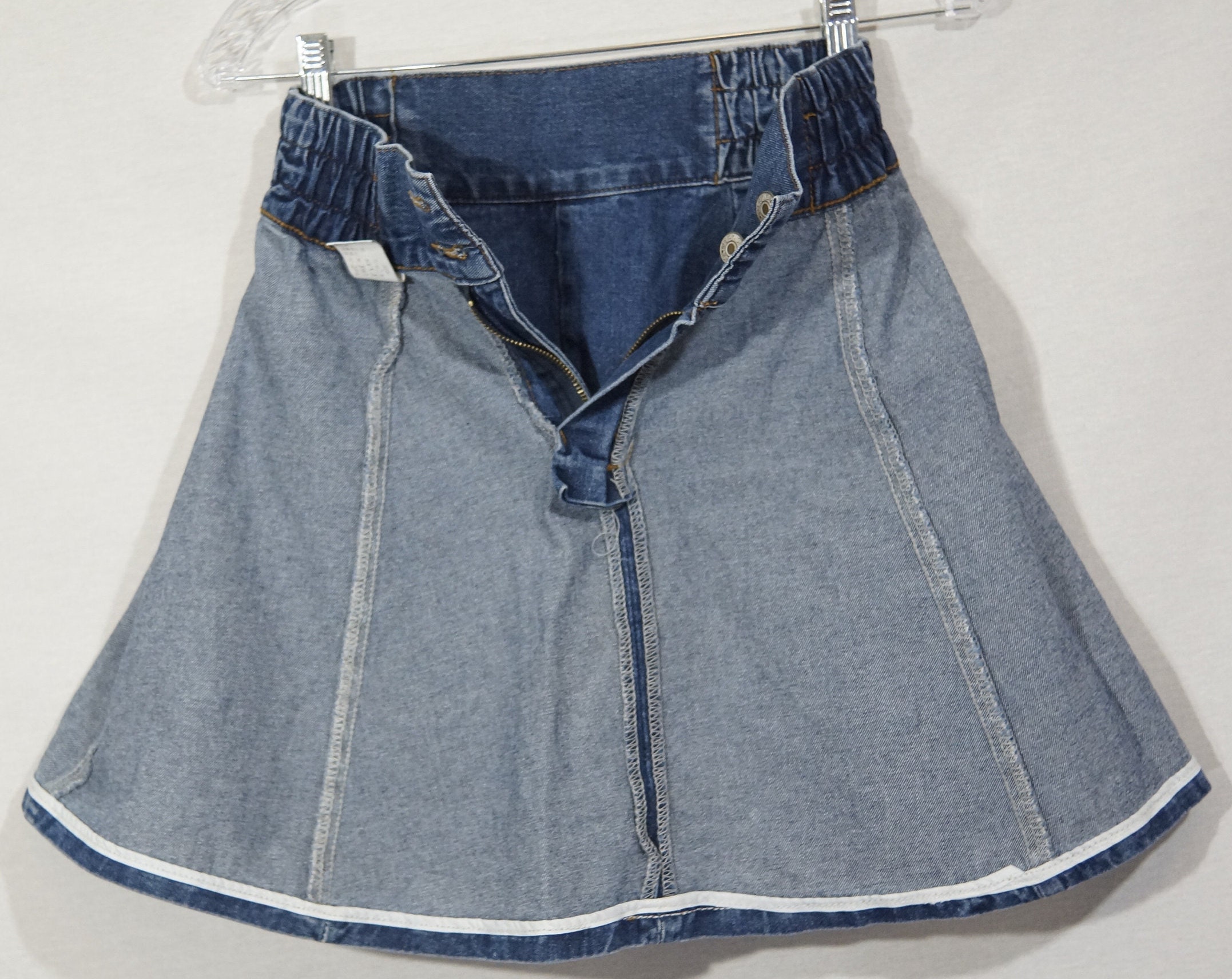Vintage Jean Skirt Mini Circle Mandarin Label Juniors Size | Etsy