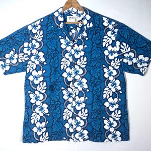 Vintage Hawaiian Shirt Tiki Bar Top Made in Hawaii KY&#39;s Label Short Sleeve Made in USA 100% Cotton Leisure Beach Button Down - Men&#39;s Size XL