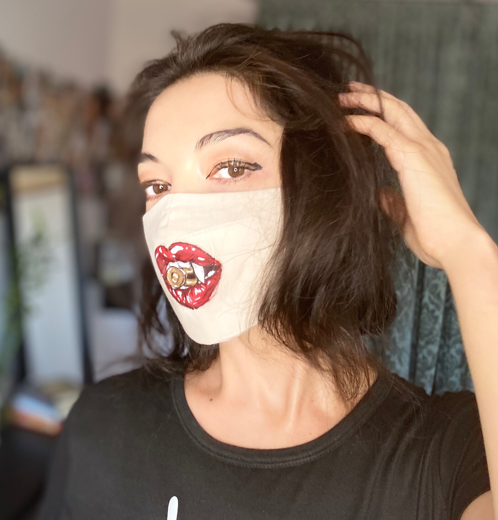 Lipstick Face Mask Lips Face Mask Helloween Face Mask Etsy