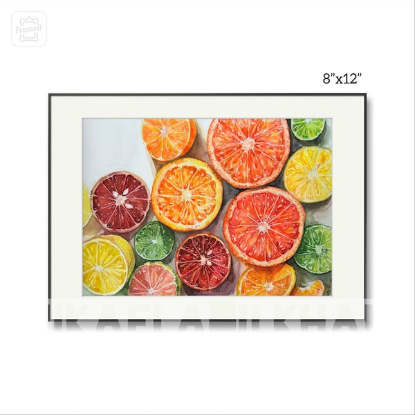 Original Watercolor Painting Print | Watercolor Painting of Fruits | Fruits Painting | Aquarelle Painting Print | Wall Decor | Wall Hanging