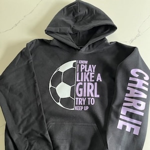Soccer Hoodie Girls Personalized Soccer Sweatshirt Girls Soccer Team Gift