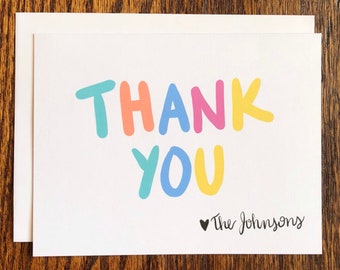 Thank You Cards, Custom Thank You Cards, Pack of Cards, Thank You Notes, Custom Thank You Notes, Personalized Thank You Cards