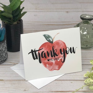 Thank You Notes for Teachers, Apple Thank You Cards image 2