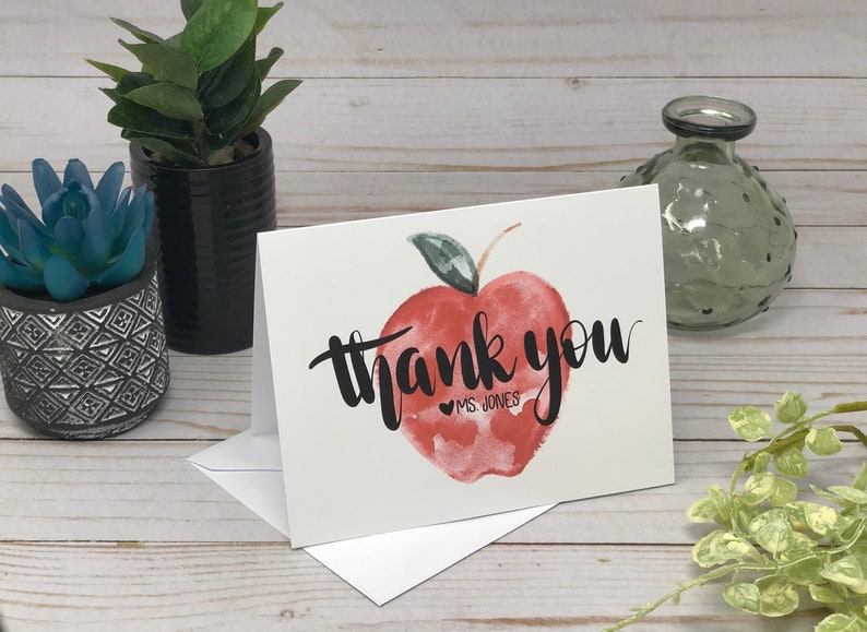 Thank You Notes for Teachers, Apple Thank You Cards image 2
