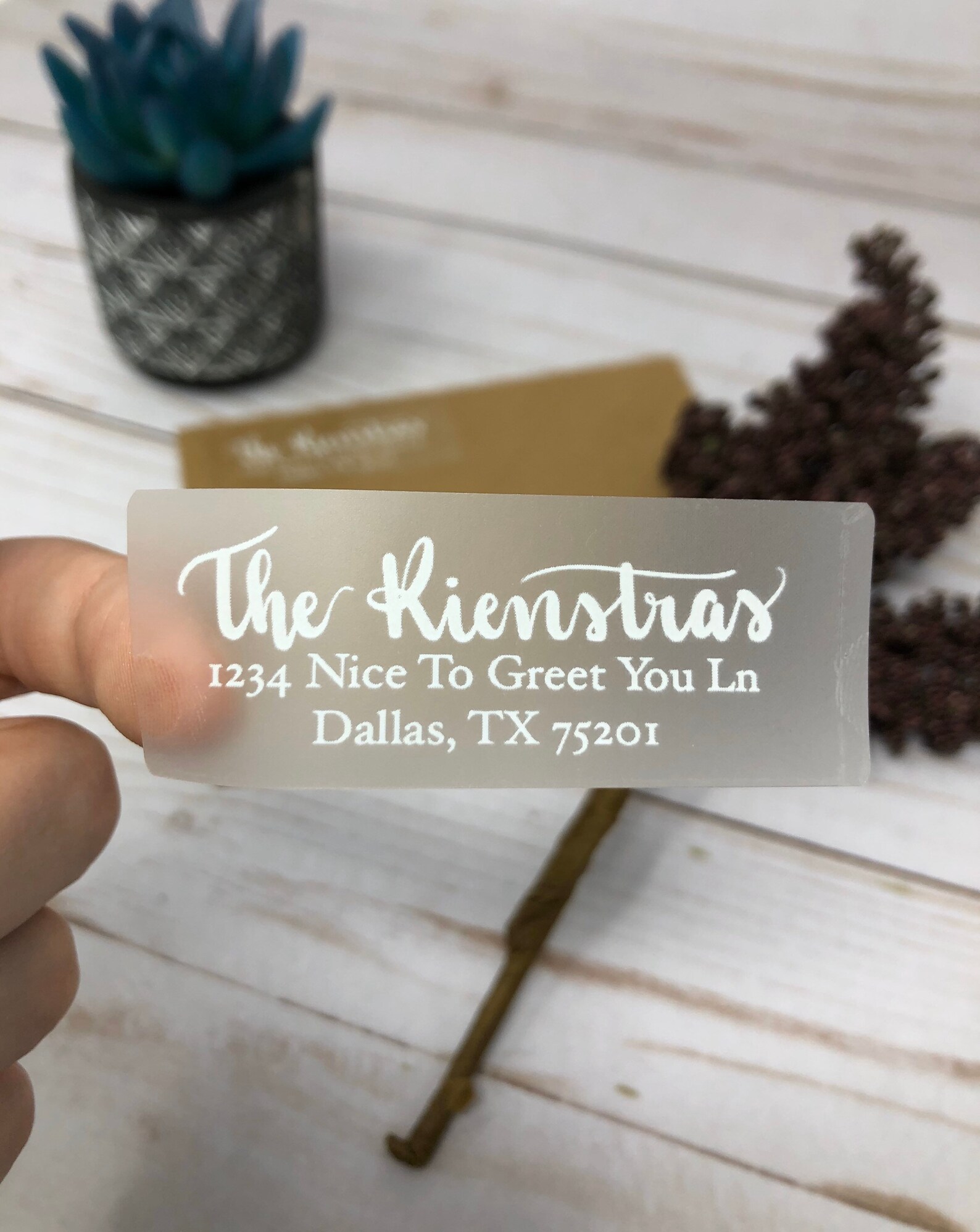 Return Address Labels Matte Clear Labels with White Ink Etsy