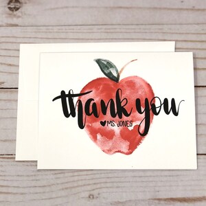 Thank You Notes for Teachers, Apple Thank You Cards image 3