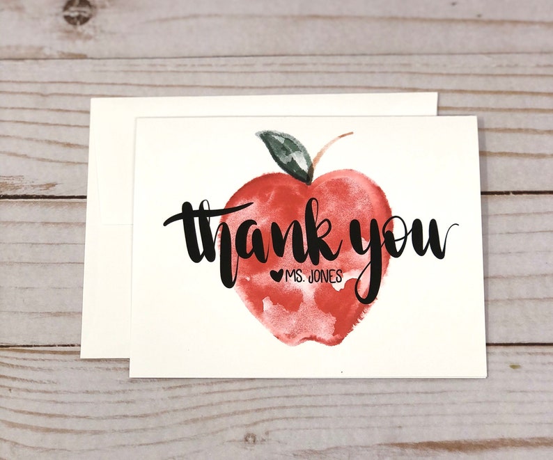 Thank You Notes for Teachers, Apple Thank You Cards image 3