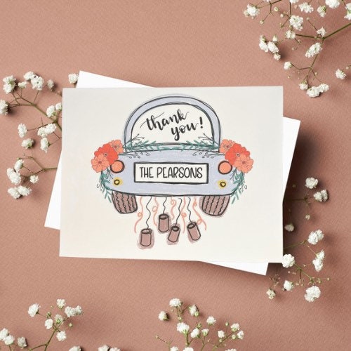 Bridal Shower Thank You Cards Thank You Notes Wedding Etsy