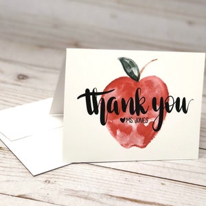 Thank You Notes for Teachers, Apple Thank You Cards image 4