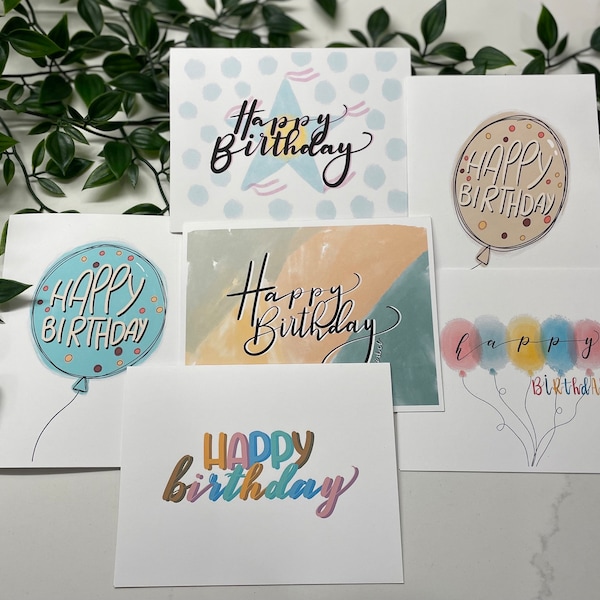 Colorful Birthday Cards, Pack of Birthday Cards