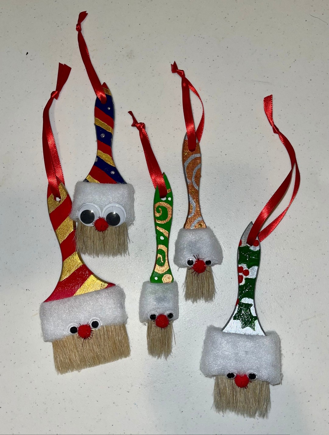 Hand Painted Paintbrush Gnomes Elves Ornaments - Etsy
