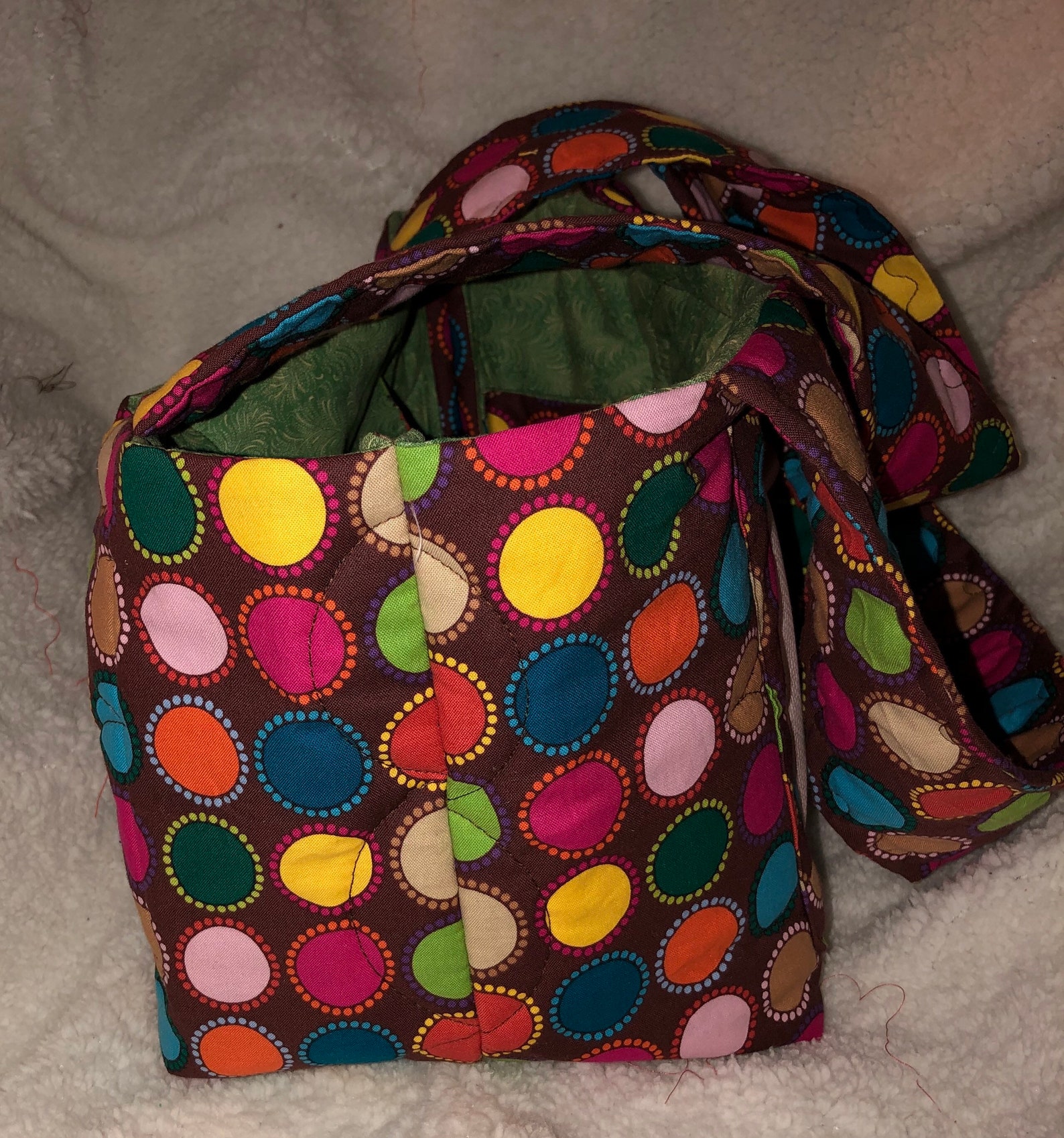 Handmade Quilted Diaper Bag Tote Cross Stitched Patchwork Etsy