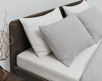 Premium Linen bedding. Grey color Caroline classic made by Genix Home