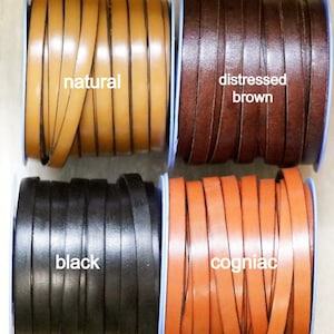 Peut inclure: Quatre bobines de cordon en cuir de différentes couleurs : naturel, brun vieilli, noir et cognac.