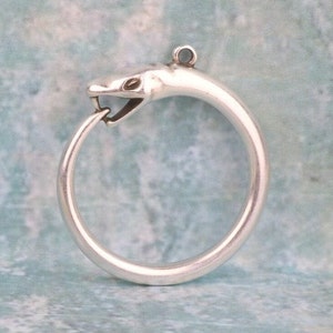 Ouroboros Schlangenanhänger, Silber Schlangenanhänger, Großer Kreis Schlangenanhänger Halskette, Schlangenhalskette-Ohrring machen-Qty 1