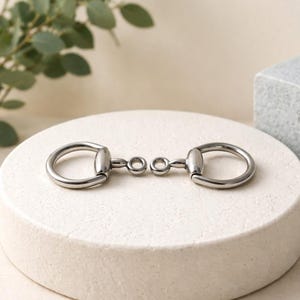 Connettore per morso di cavallo placcato in argento sterling - Ciondolo per gioielli equestri