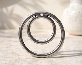 Organic Ring Pendant-Loop Pendant-Round Link-Loop pendant-Jewelry Components-QTY 1