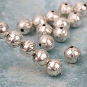 10mm Round beads for 2mm cord ,findings,zamak beads,sterling silver plated,QTY 4