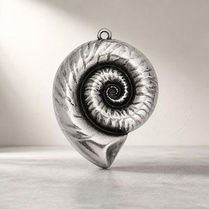 Colgante de concha - 30 mm - Plata antigua - Cantidad: 1