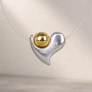 Sterling Silver Plated Heart Pendant with Bead, Jewelry Making Supply