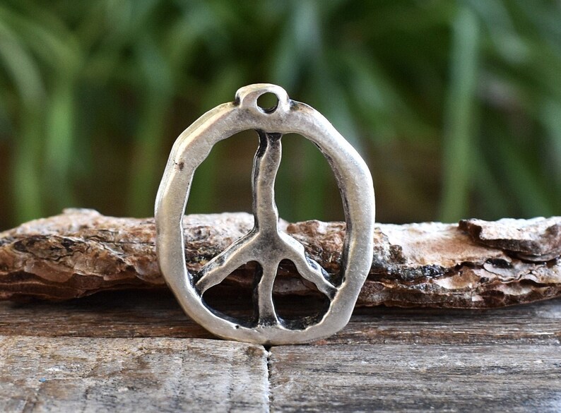 Peace symbol pendant Mykonos Greek Castings-27x34mm, peace sign pendant