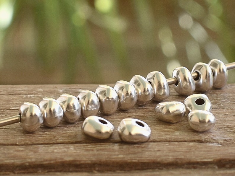 90 Irregular silver beads1.5mm thin cord beads Metal Spacer Etsy